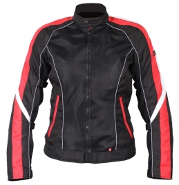 Женская мотокуртка INFLAME GLACIAL текстиль+сетка, цвет красно-черный