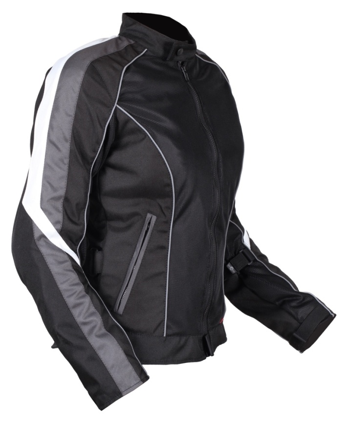 Женская мотокуртка INFLAME GLACIAL текстиль+сетка, цвет серо-черный фото 2